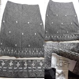 Ann Taylor LOFT Floral Dash Embroidered Skirt